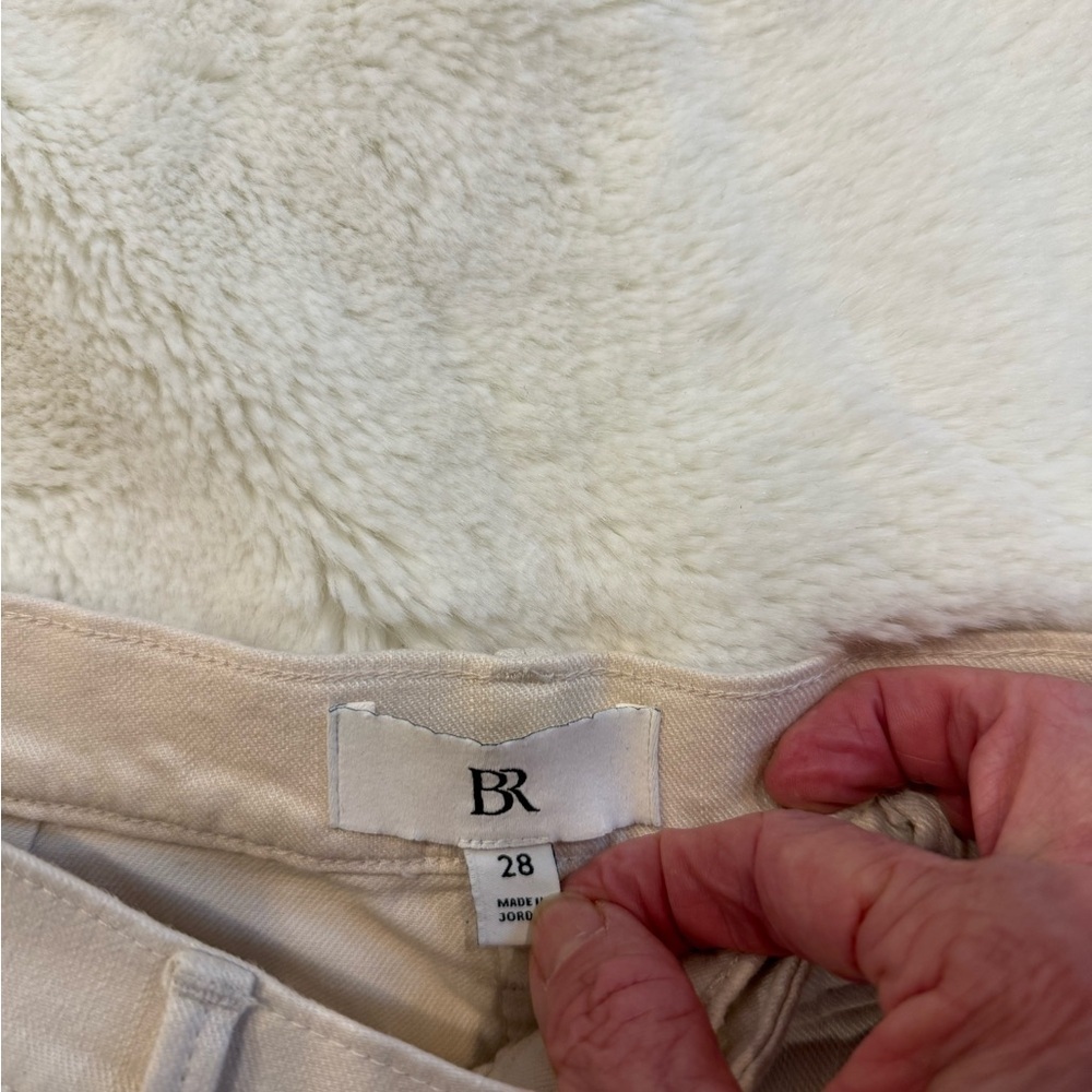 Banana Republic Minimalist High Rise Wide Leg Trousers Beige 28 - Picture 5 of 10